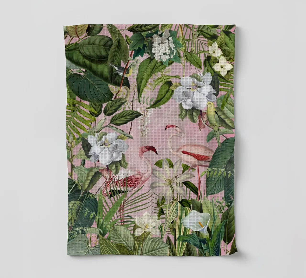 Flamingo-Dschungel Exotische Insel Geschirrtuch von Andrea Haase Vintage World