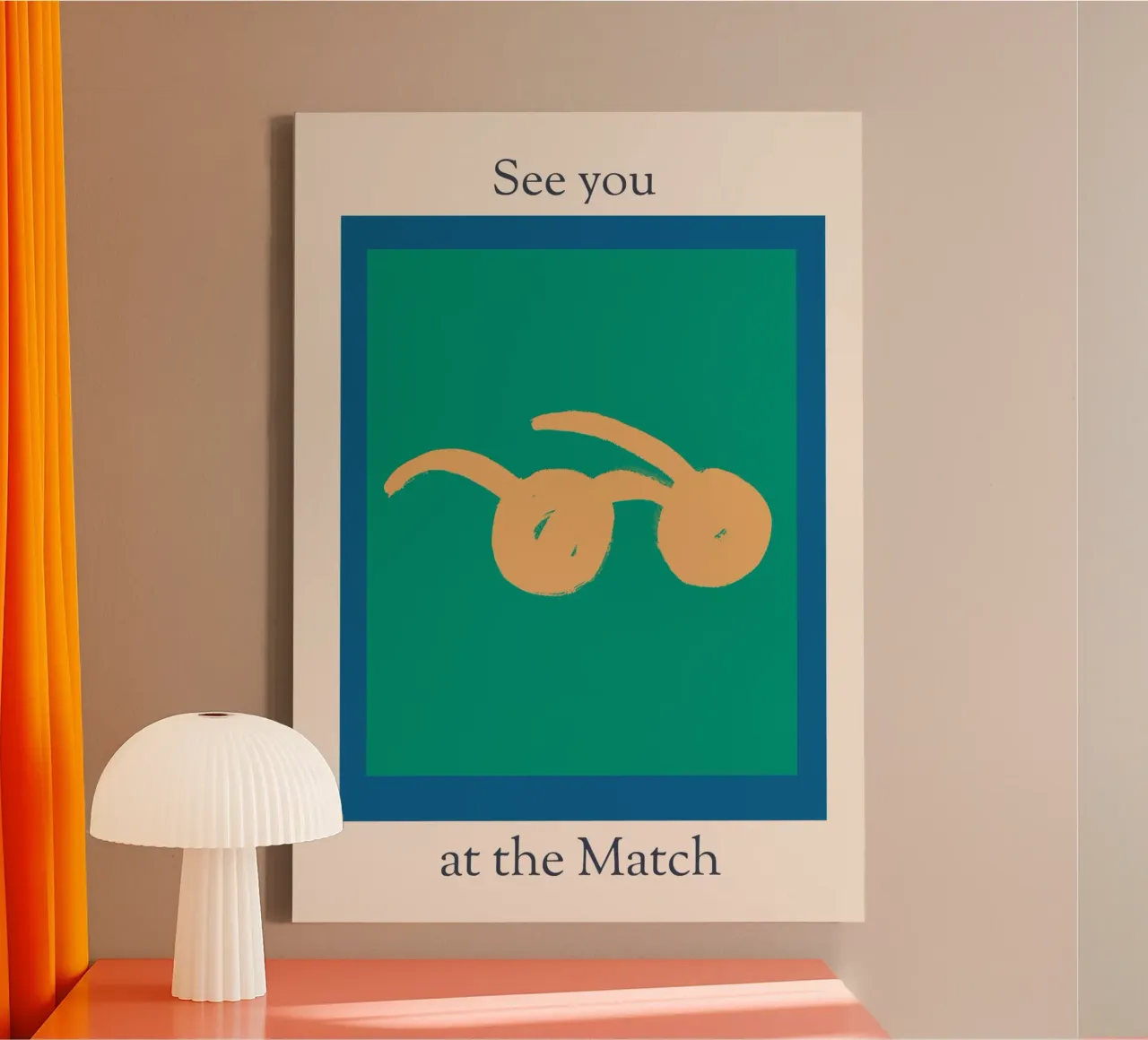 See You At The Match No 03 tela con Cornice a cassetta da treechild