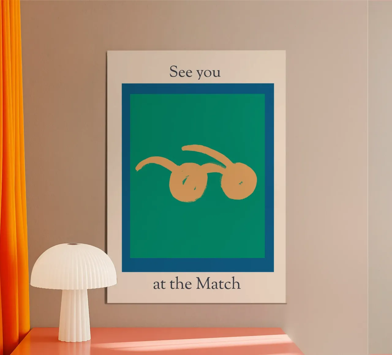 See You At The Match No 03 poster con telaio in alluminio da treechild
