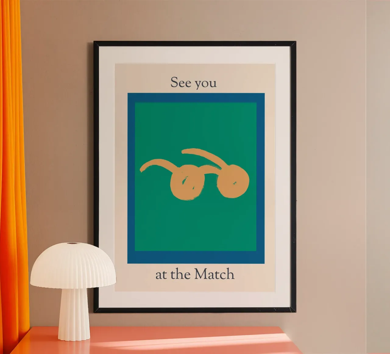 See You At The Match No 03 poster con telaio in alluminio da treechild
