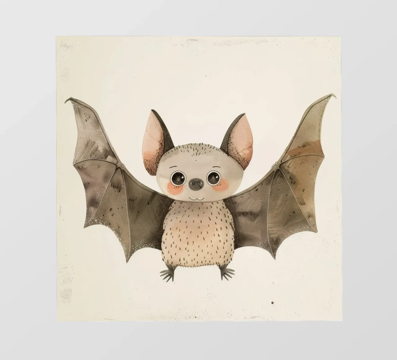 Illustrazione ad acquerello di un pipistrello dei cartoni animati pellicola backlit da DesignDoodle