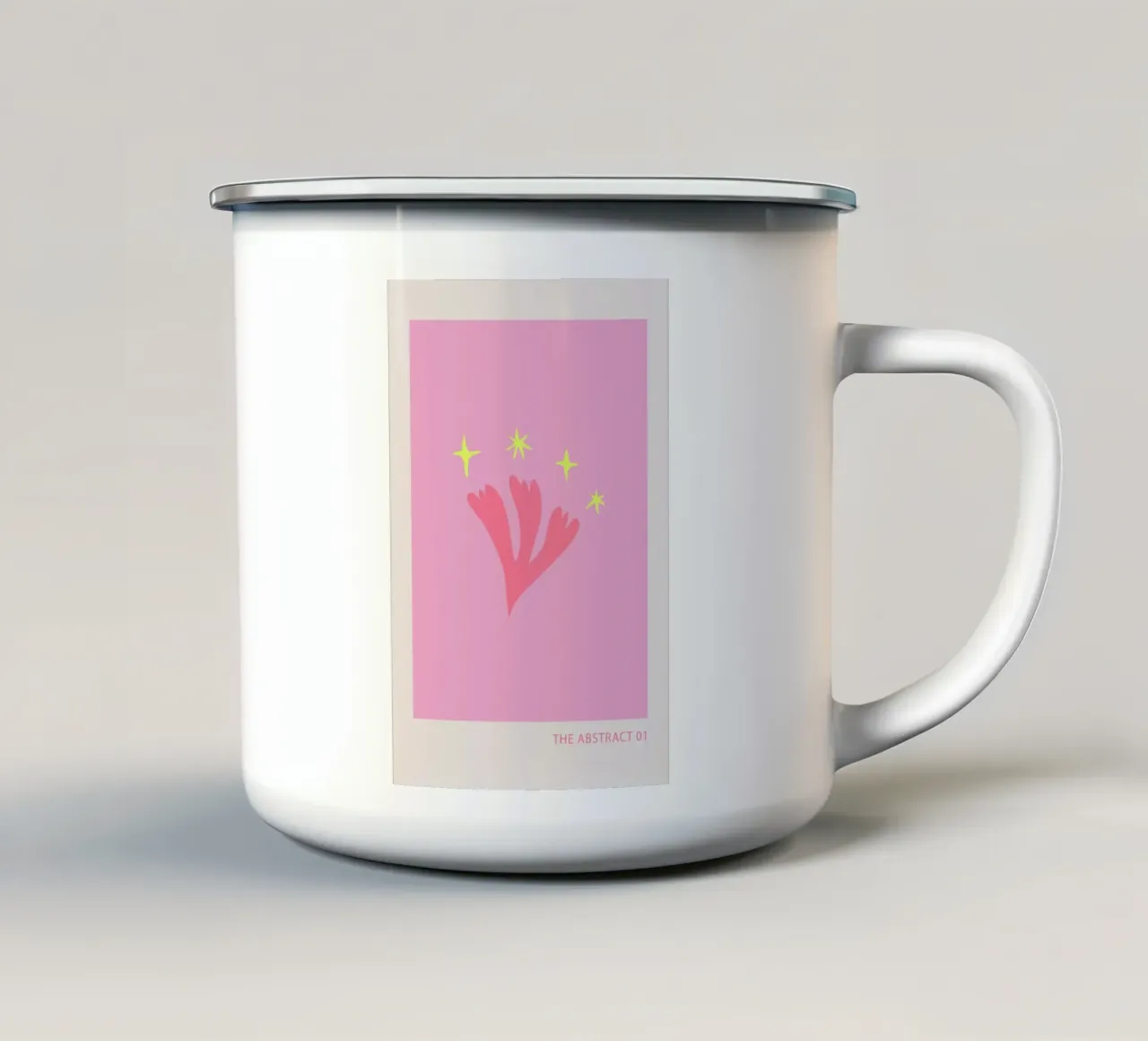 Abstract Pink and Yellow tazza in smalto da GraceDigitalArtCo
