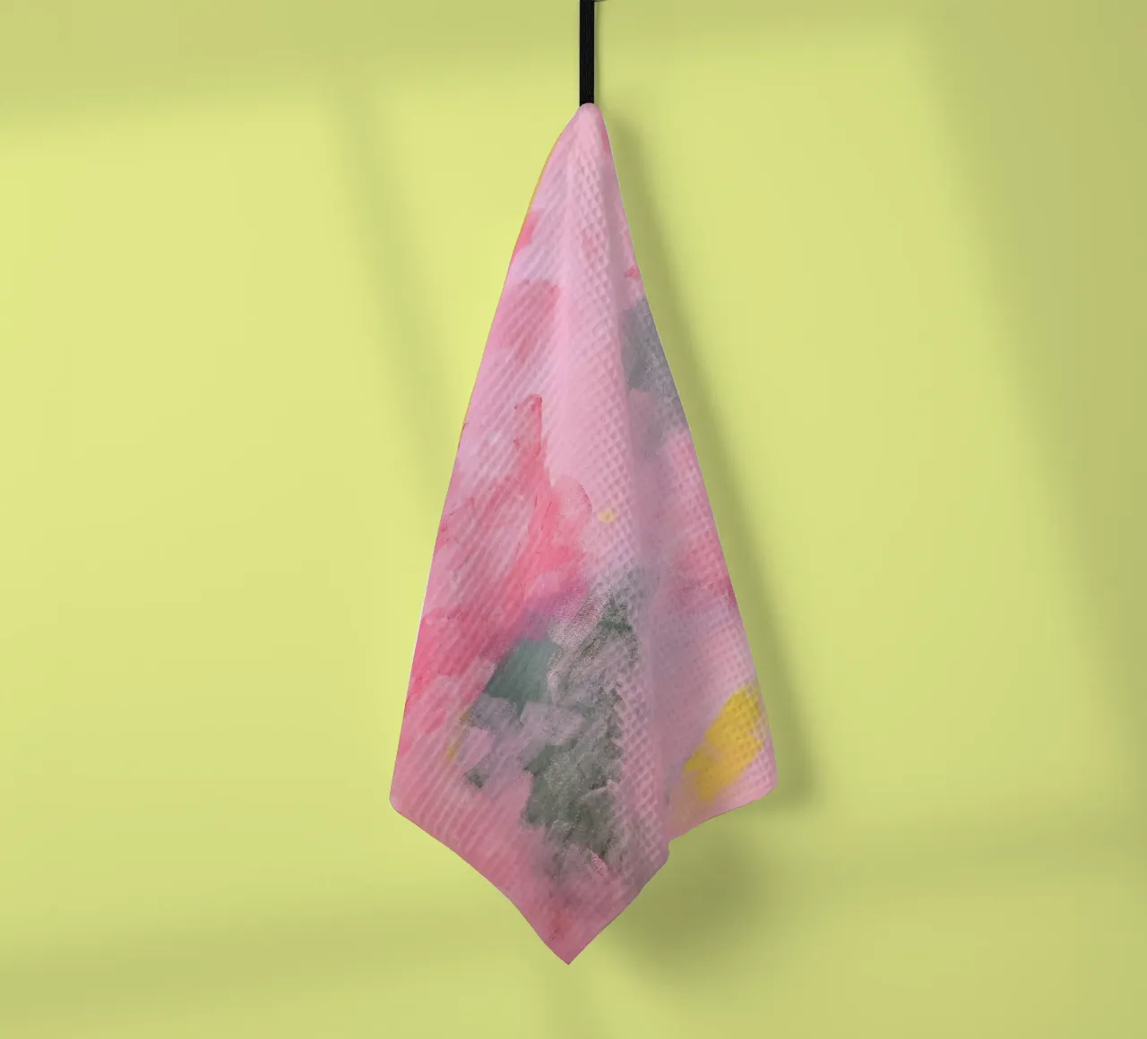 Abstract Painted Flowers Pink and Yellow torchon de GraceDigitalArtCo
