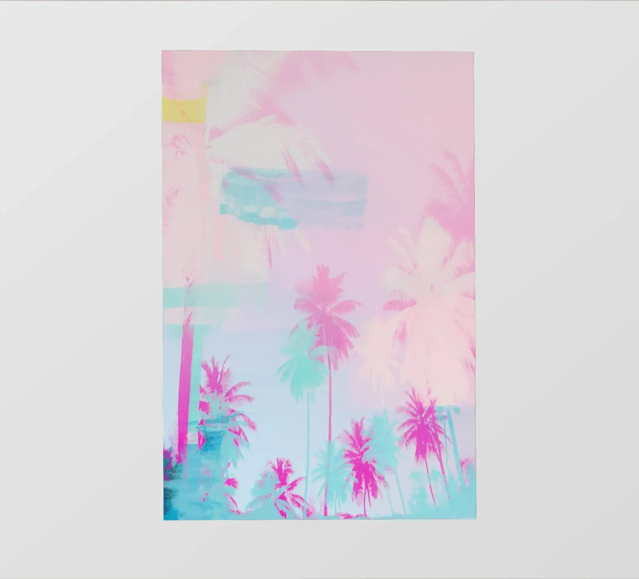 Pink Palm Tree Art telo in pvc da GraceDigitalArtCo