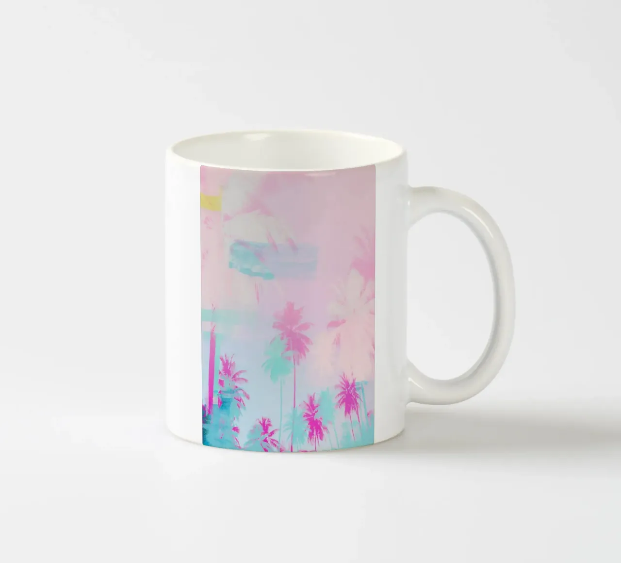 Pink Palm Tree Art tazza in ceramica da GraceDigitalArtCo