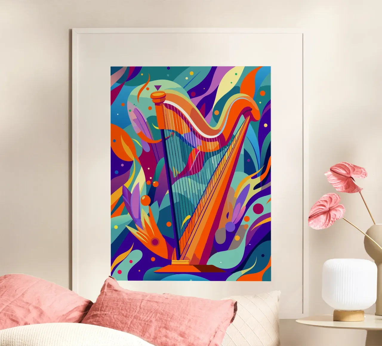 arpa pittura arte moderna poster con telaio in plastica da jasmine