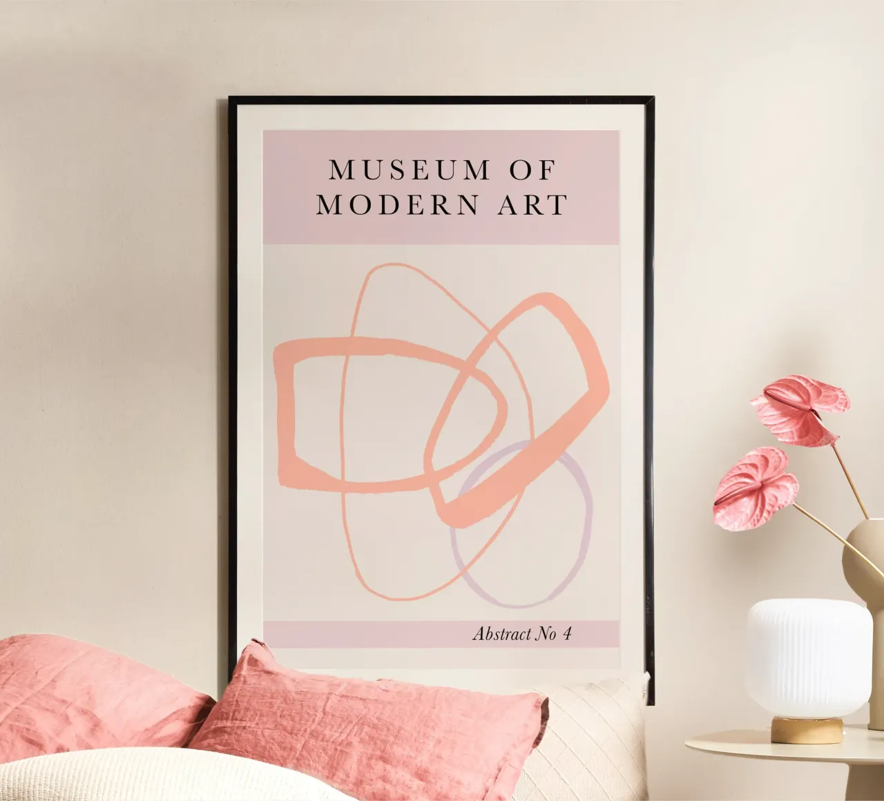 Modern Art Abstract Pastel Tones poster con telaio in plastica da GraceDigitalArtCo