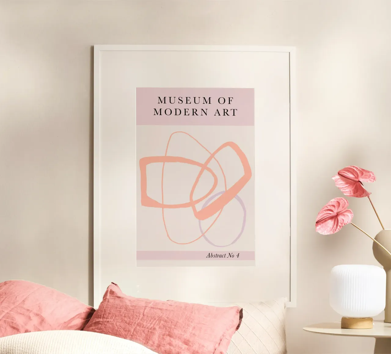 Modern Art Abstract Pastel Tones poster con telaio in plastica da GraceDigitalArtCo