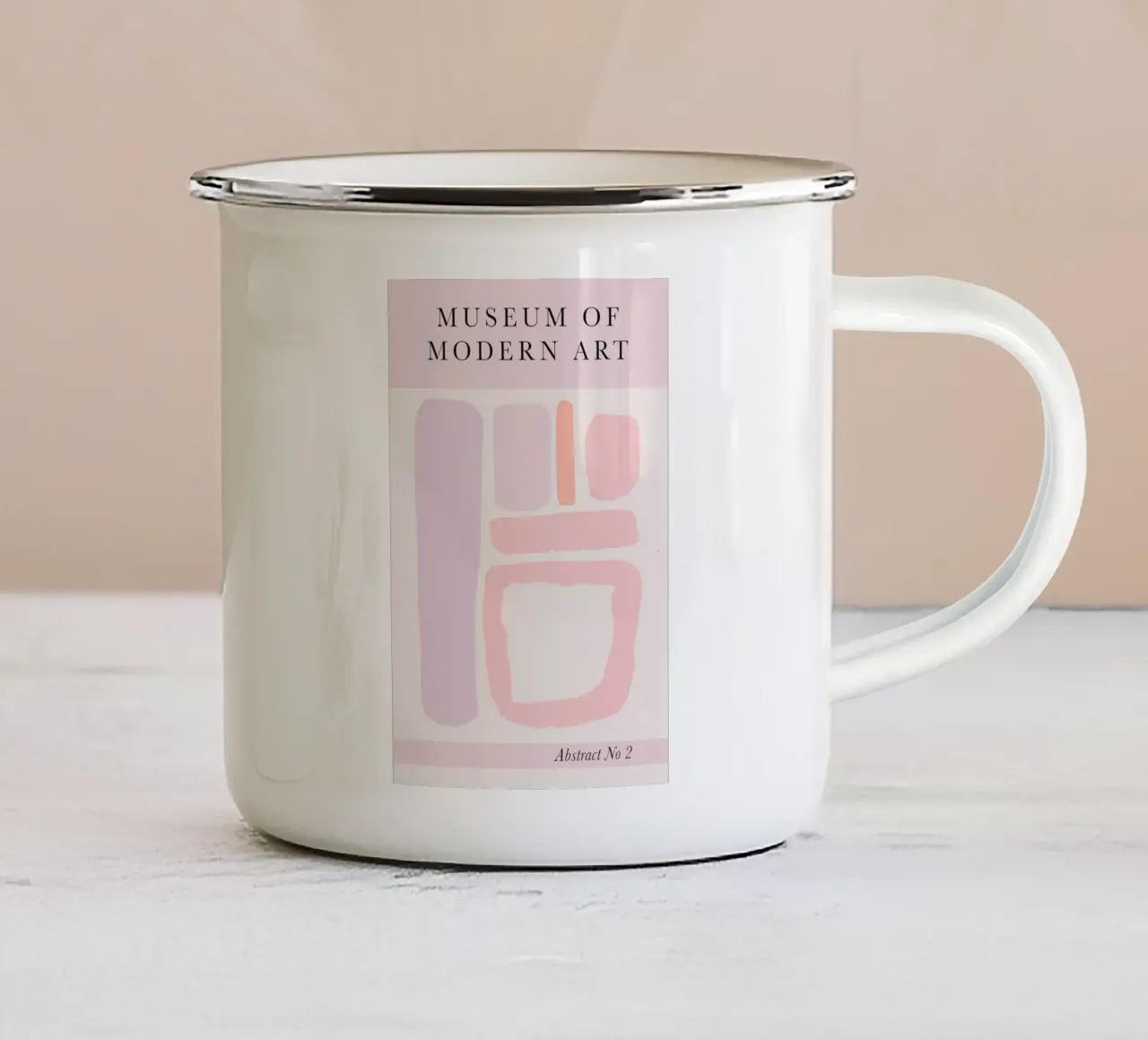 Abstract Modern Art Print - Nordic Pastels tazza in smalto da GraceDigitalArtCo