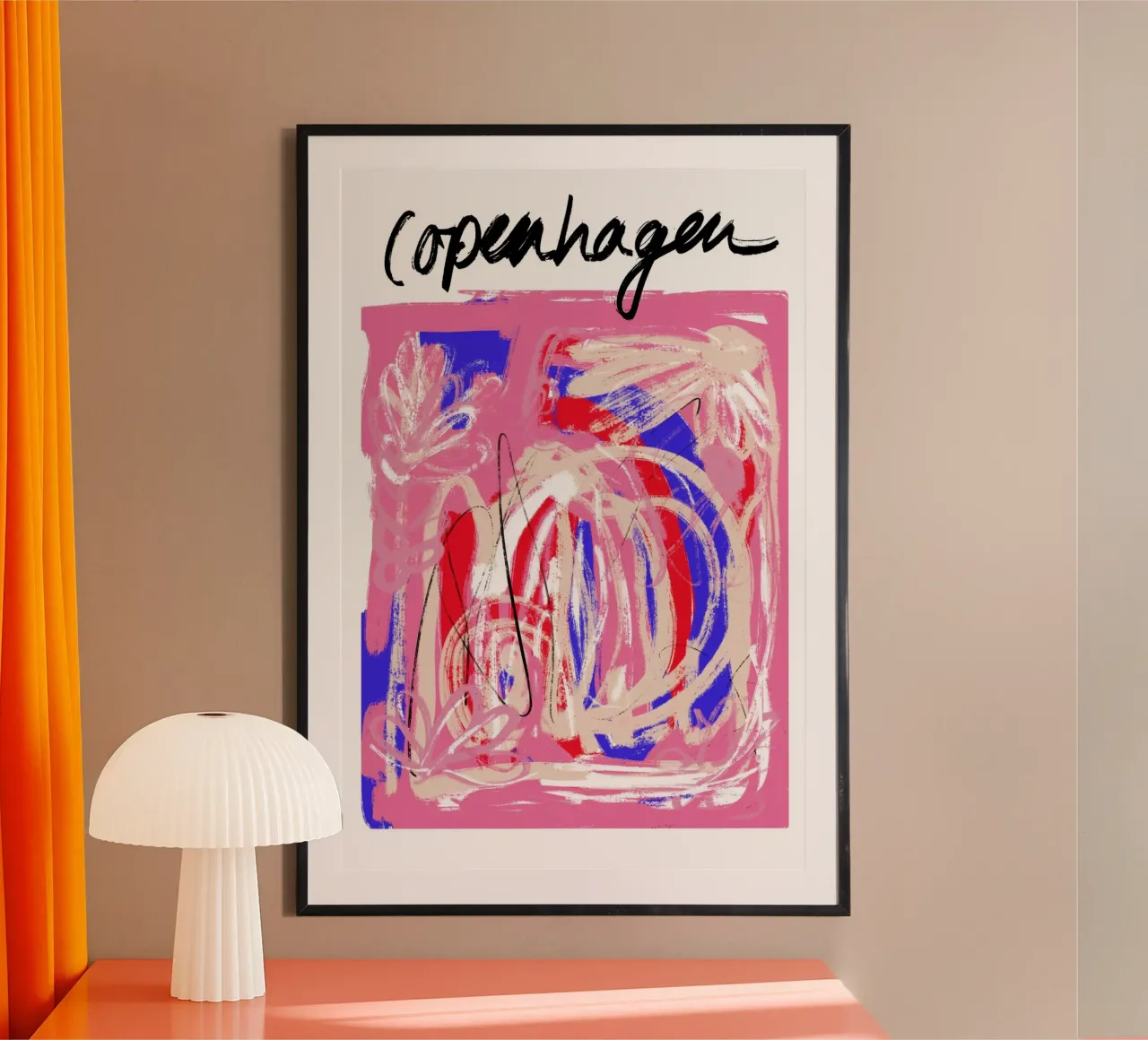 Copenhagen Abstract poster con telaio in plastica da GraceDigitalArtCo