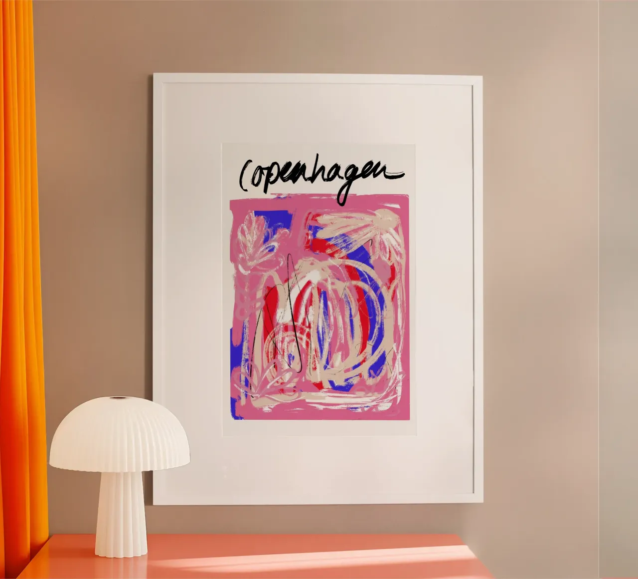Copenhagen Abstract poster con telaio in plastica da GraceDigitalArtCo