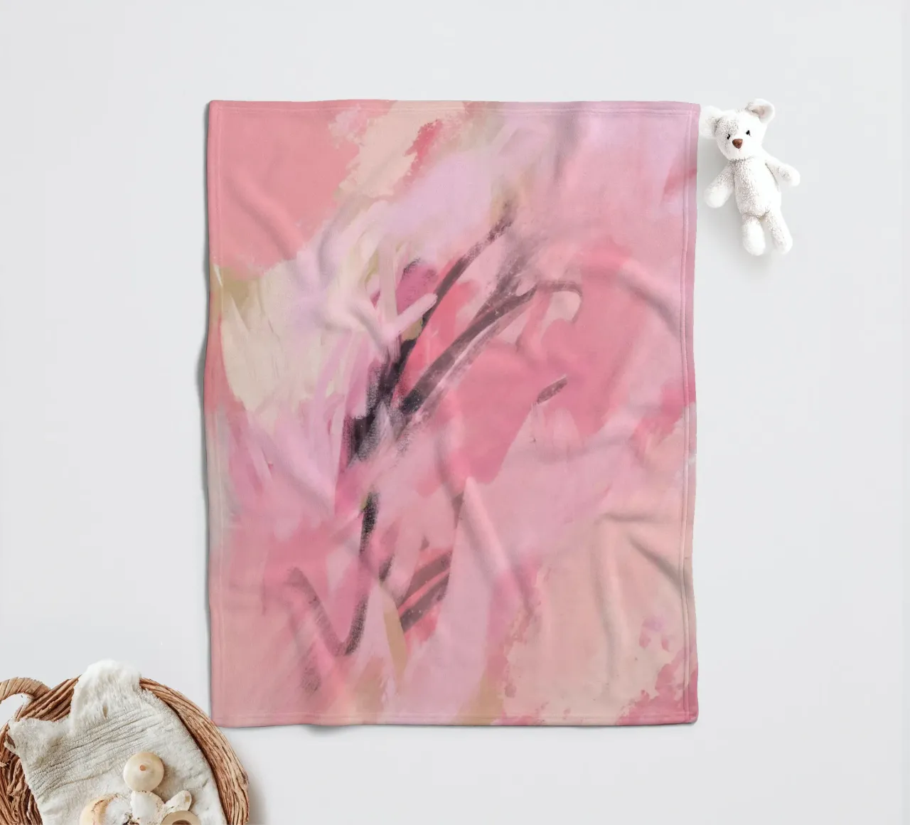 Abstract Painting Pink Palette coperta in pile da GraceDigitalArtCo