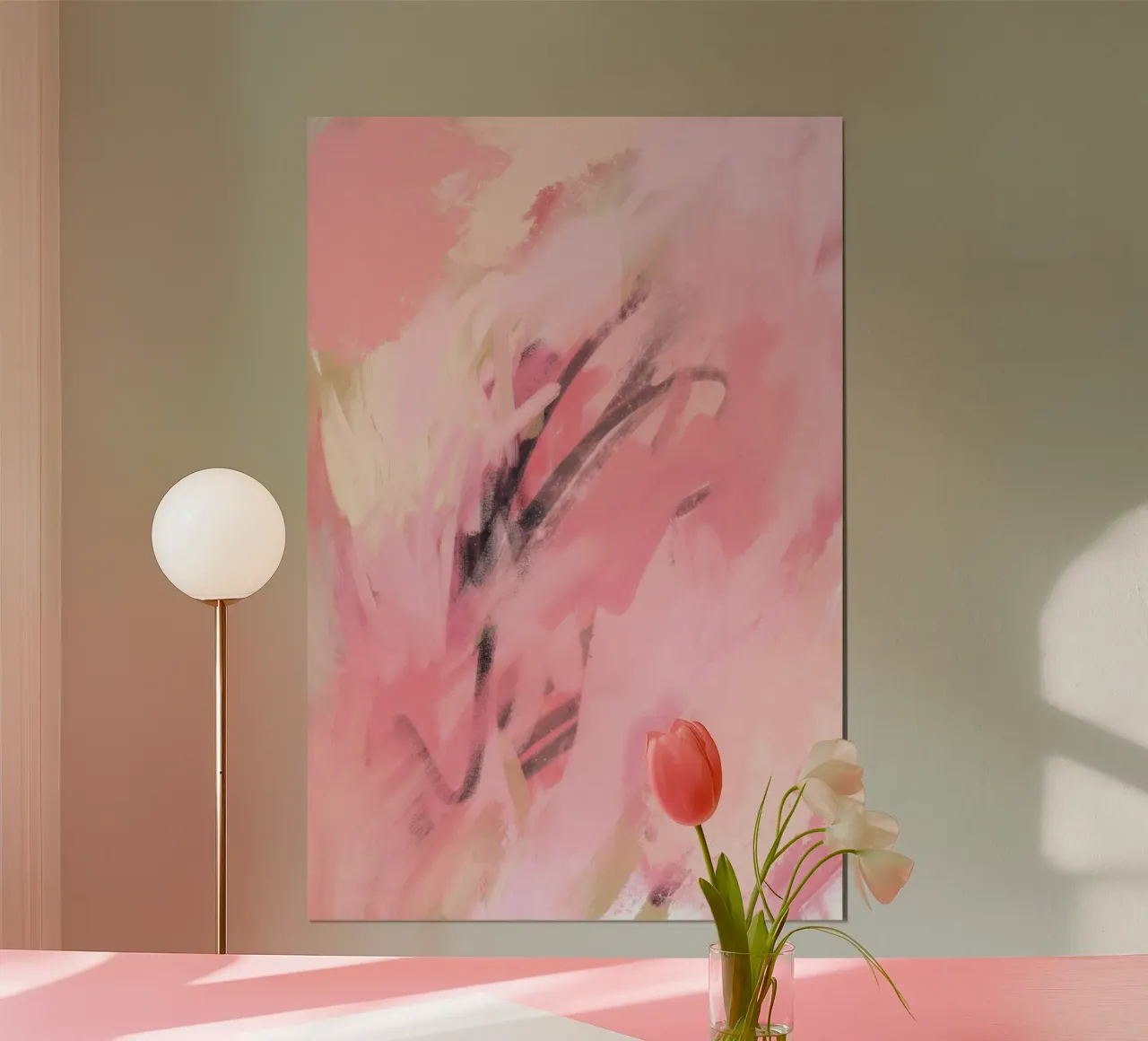 Abstract Painting Pink Palette poster con telaio in alluminio da GraceDigitalArtCo