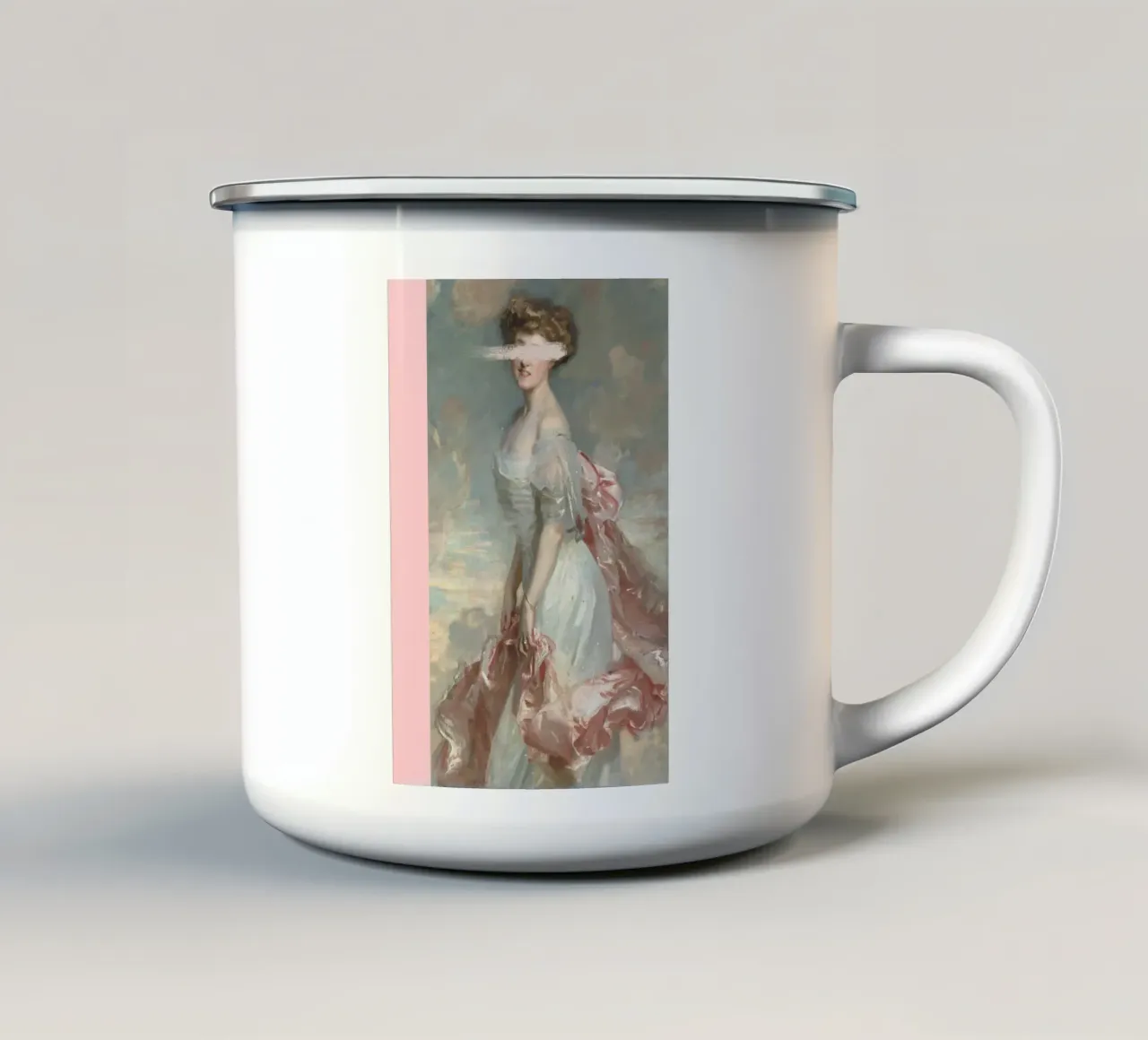 Pink Altered Art Portrait tazza in smalto da GraceDigitalArtCo