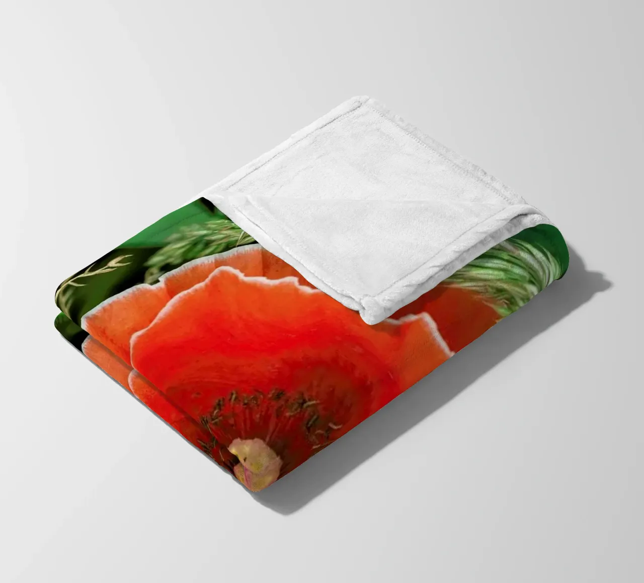 Red/White Poppie coperta in pile da Curious Collections by Marielle Leenders