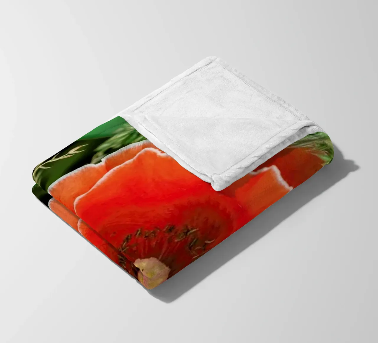 Red/White Poppie coperta in pile da Curious Collections by Marielle Leenders