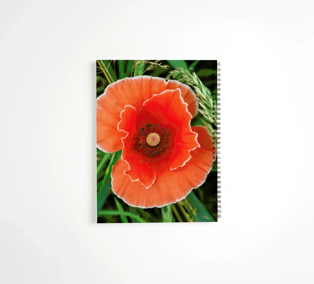 Red/White Poppie notitieboek met spiraal van Curious Collections by Marielle Leenders