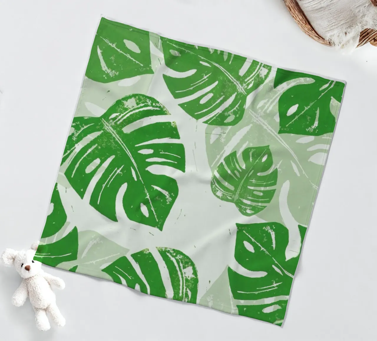 Linocut Monstera coperta in pile da Bianca Green