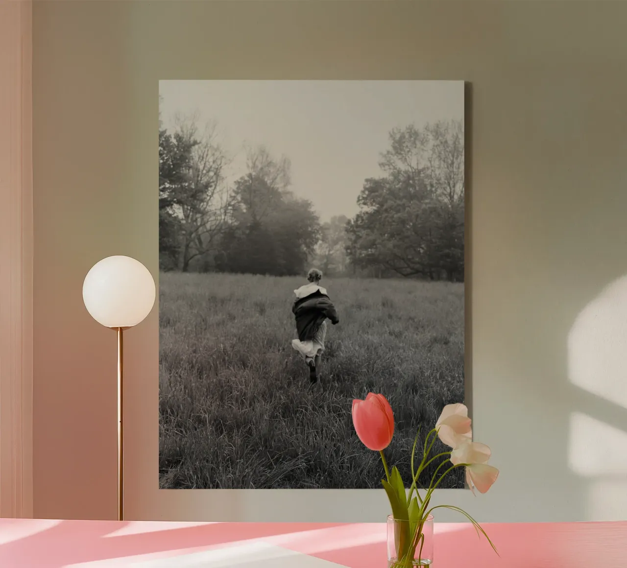 Taylor Swifts Run Alone BW canvas met Baklijst van HUMMERSONIC