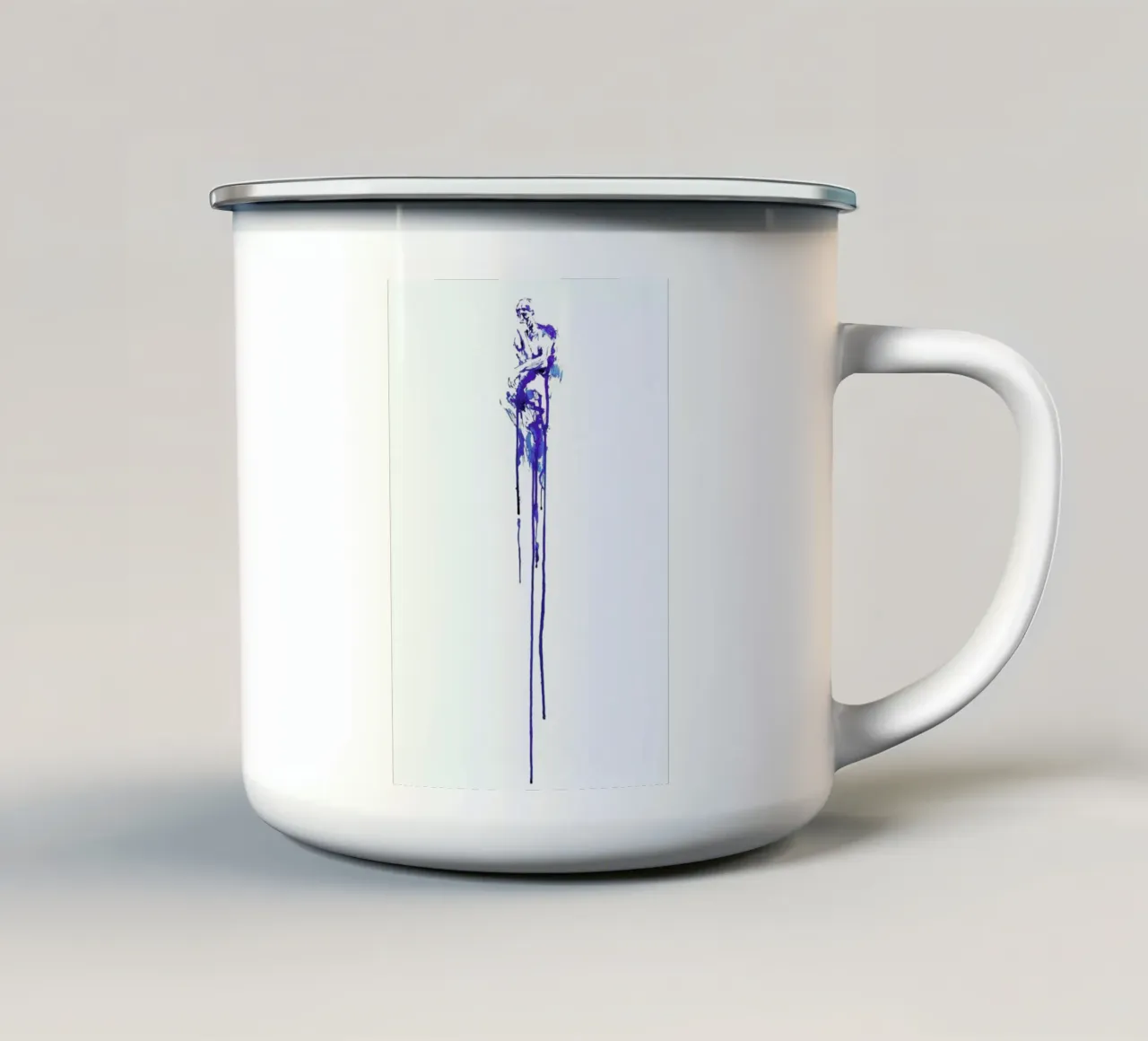 This One Fleeting Thought enamel mug by Marc Allante