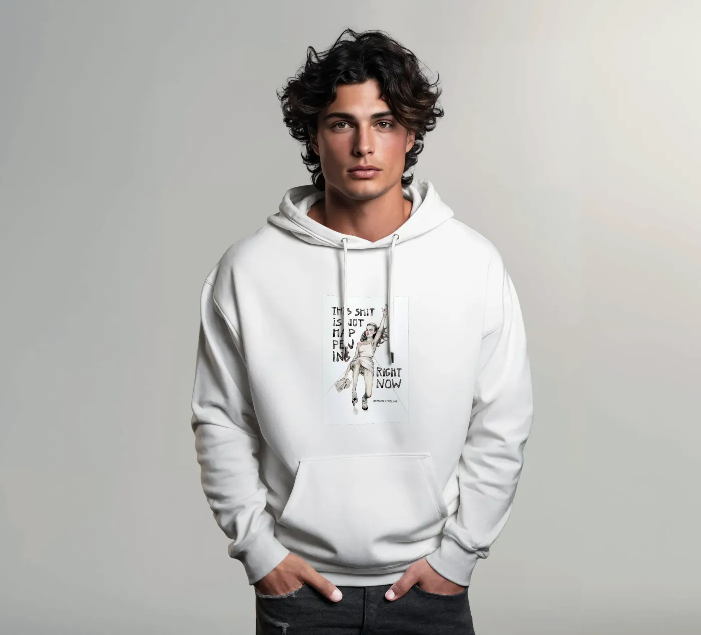 Models Falling 1 felpa con cappuccio da Meegan Barnes