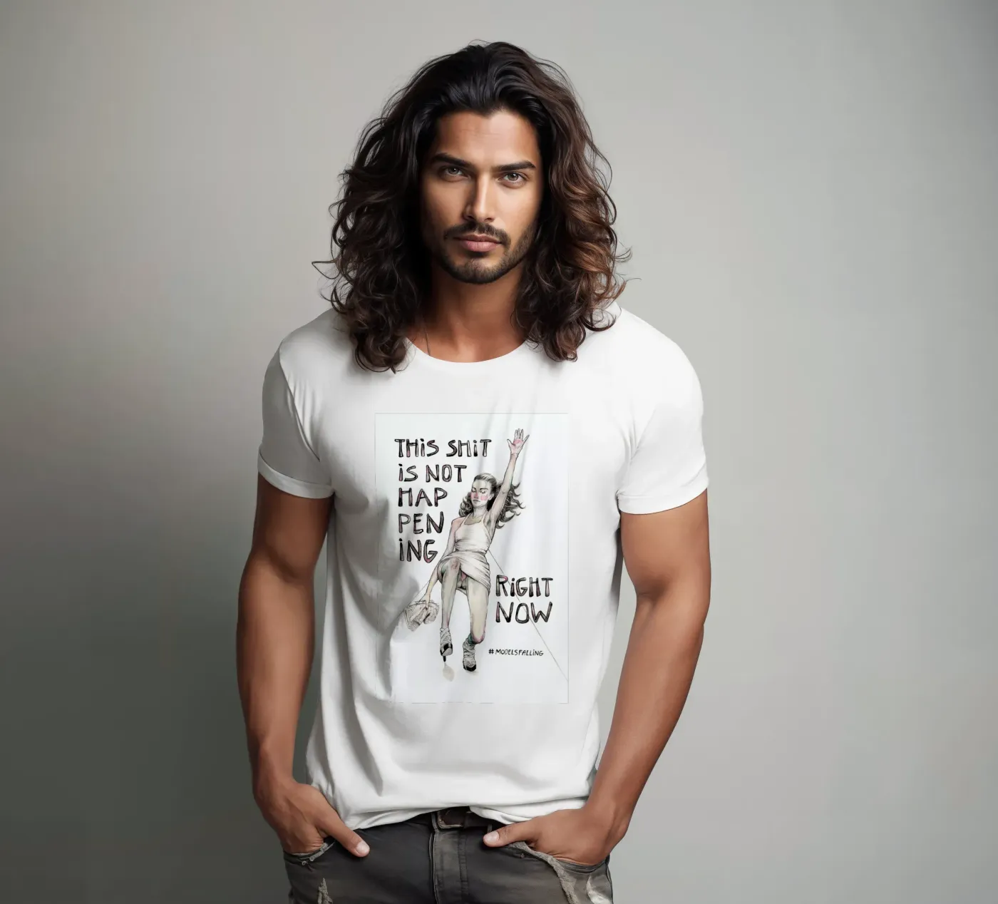Models Falling 1 t-shirt da Meegan Barnes