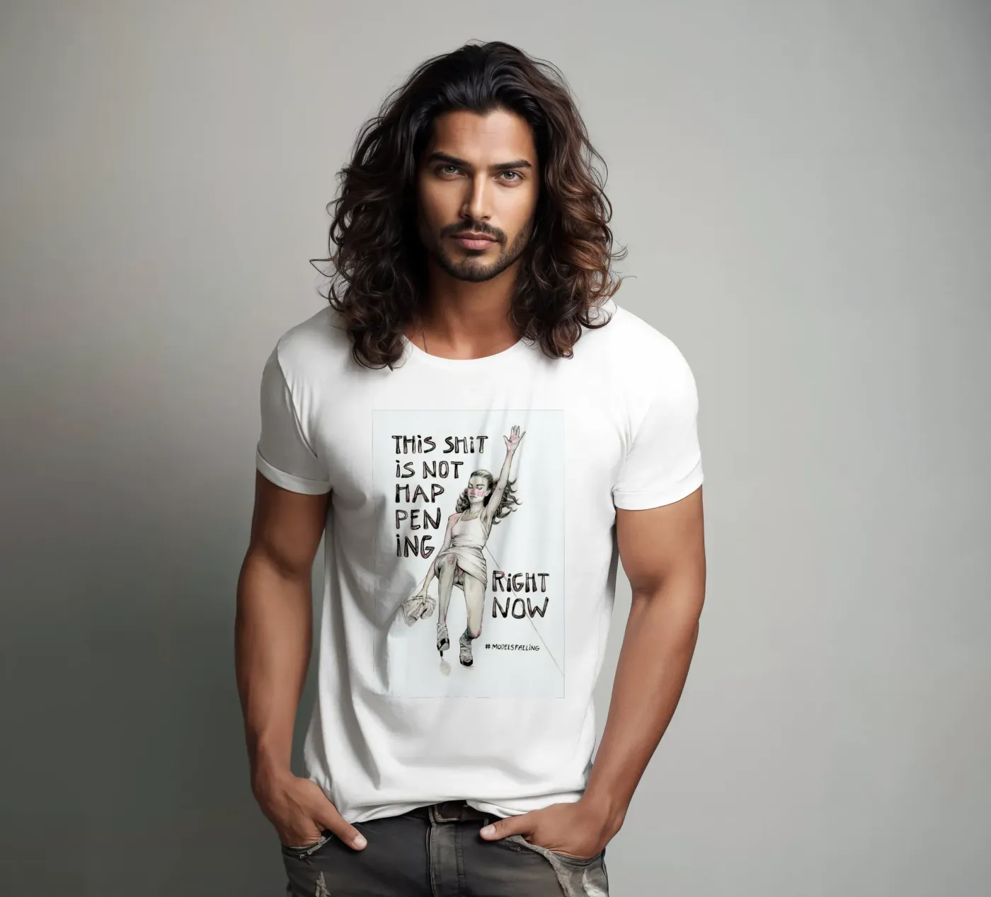 Models Falling 1 t-shirt da Meegan Barnes