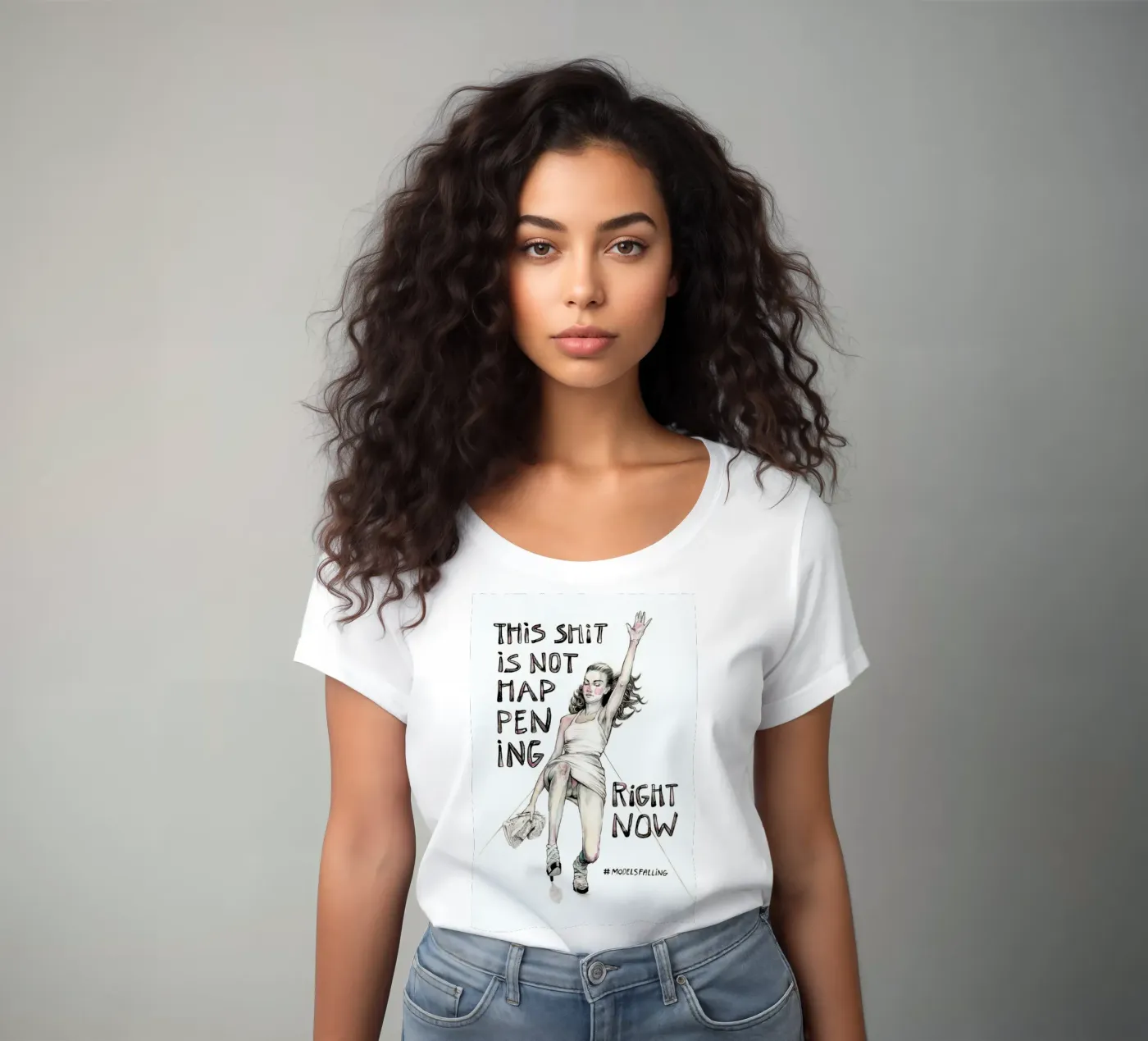 Models Falling 1 t-shirt da donna da Meegan Barnes