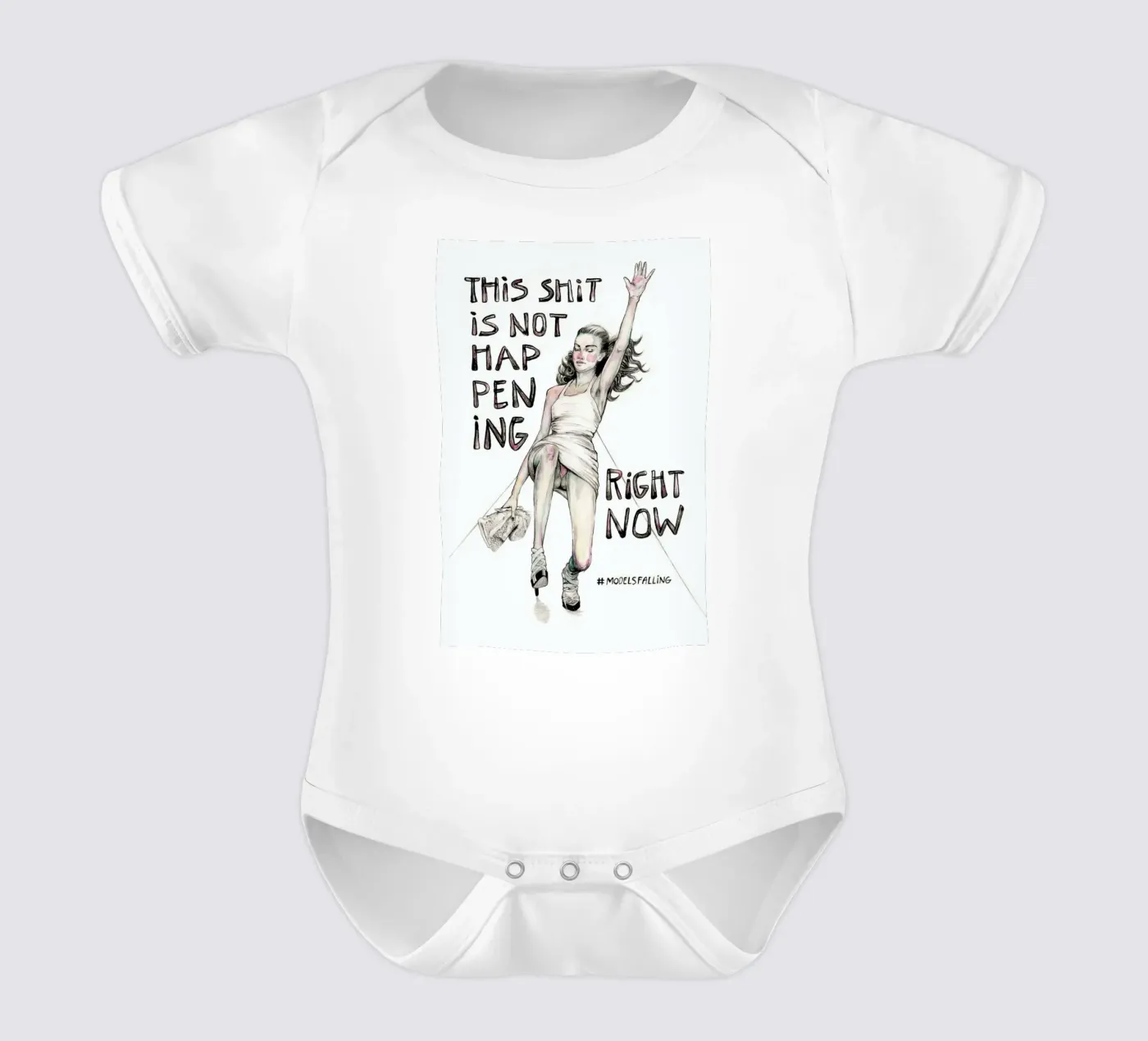 Models Falling 1 body neonato maniche corte da Meegan Barnes