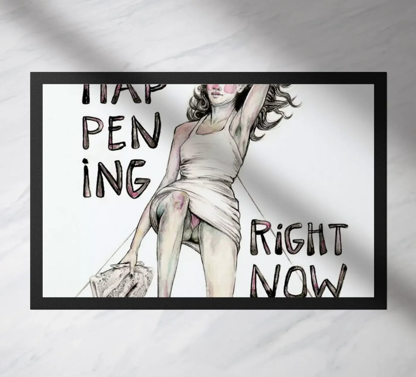 Models Falling 1 deurmat van Meegan Barnes