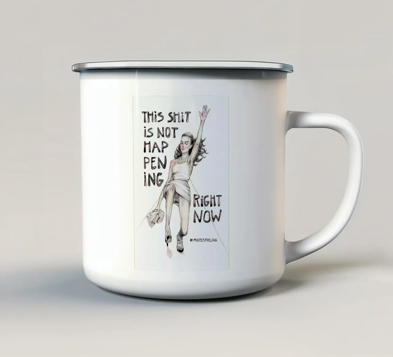Models Falling 1 tazza in smalto da Meegan Barnes