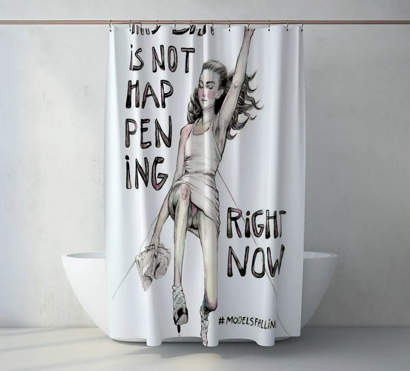 Models Falling 1 Duschvorhang von Meegan Barnes