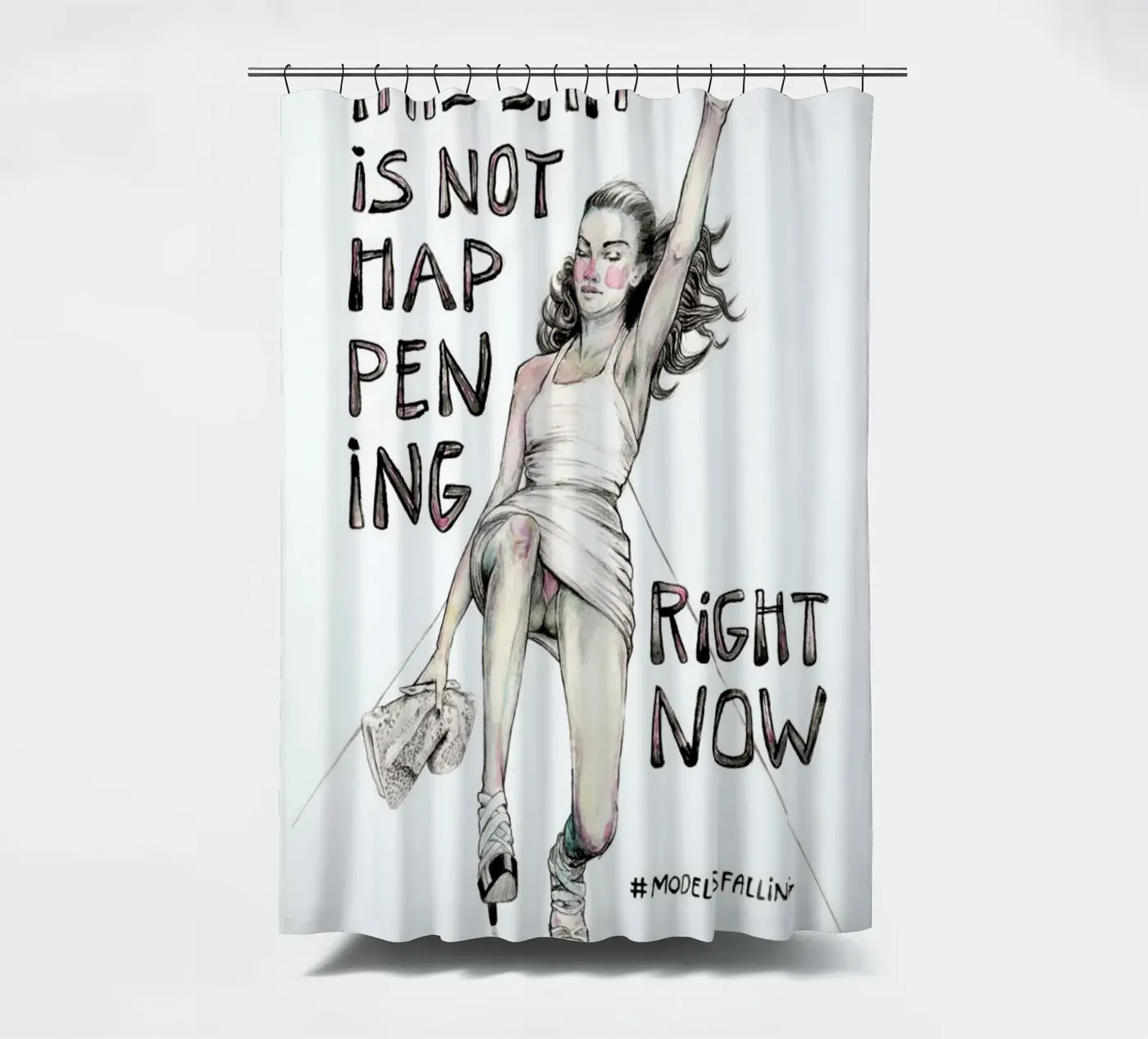 Models Falling 1 Duschvorhang von Meegan Barnes