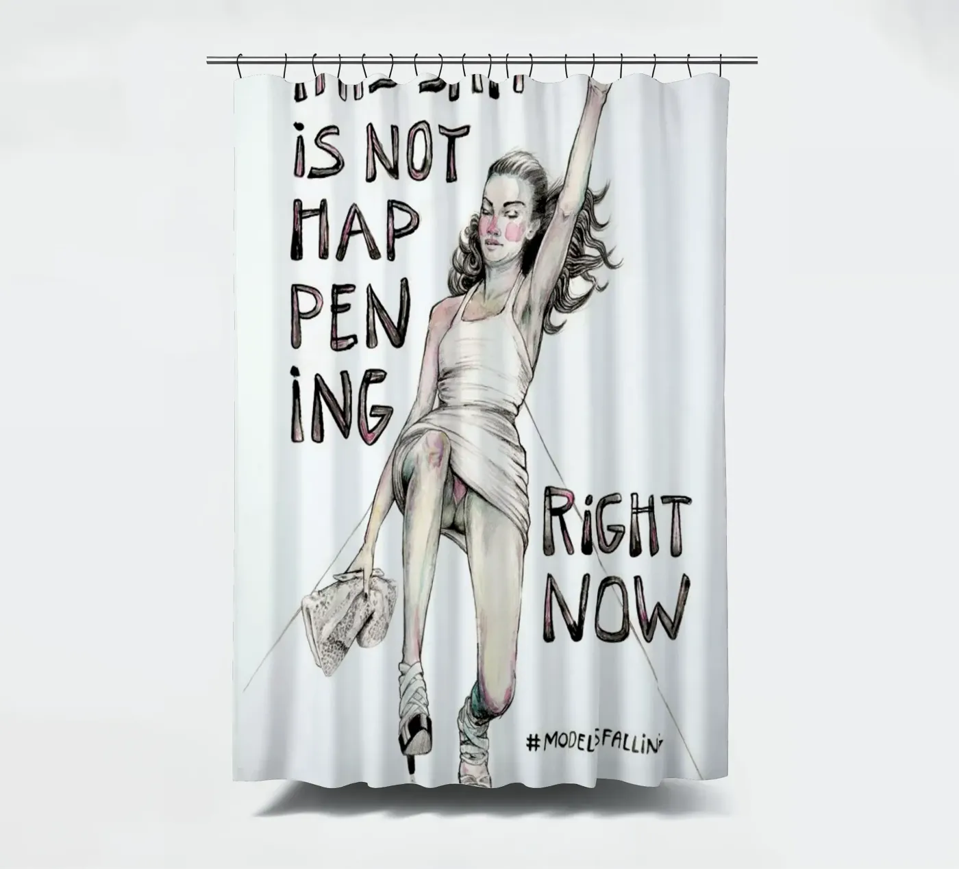 Models Falling 1 douchegordijn van Meegan Barnes