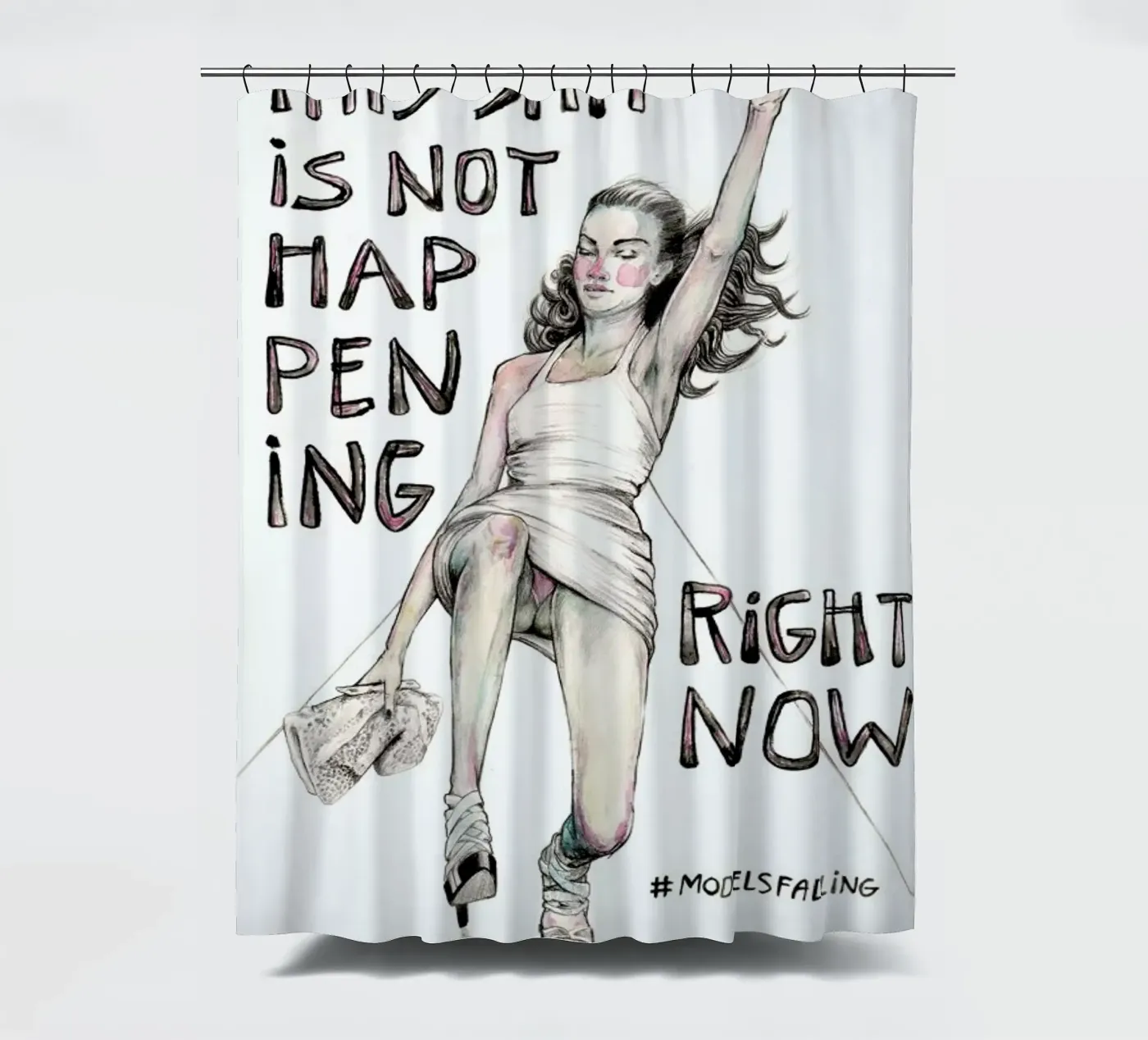 Models Falling 1 Duschvorhang von Meegan Barnes
