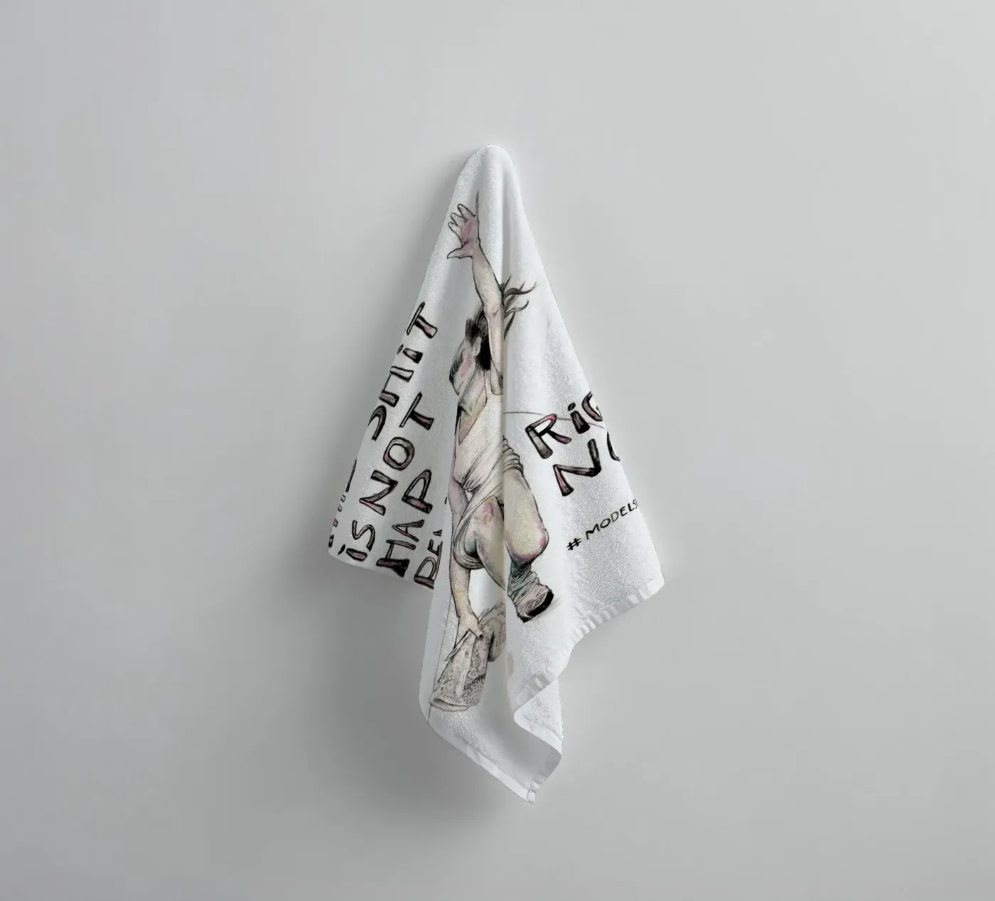 Models Falling 1 towel by Meegan Barnes