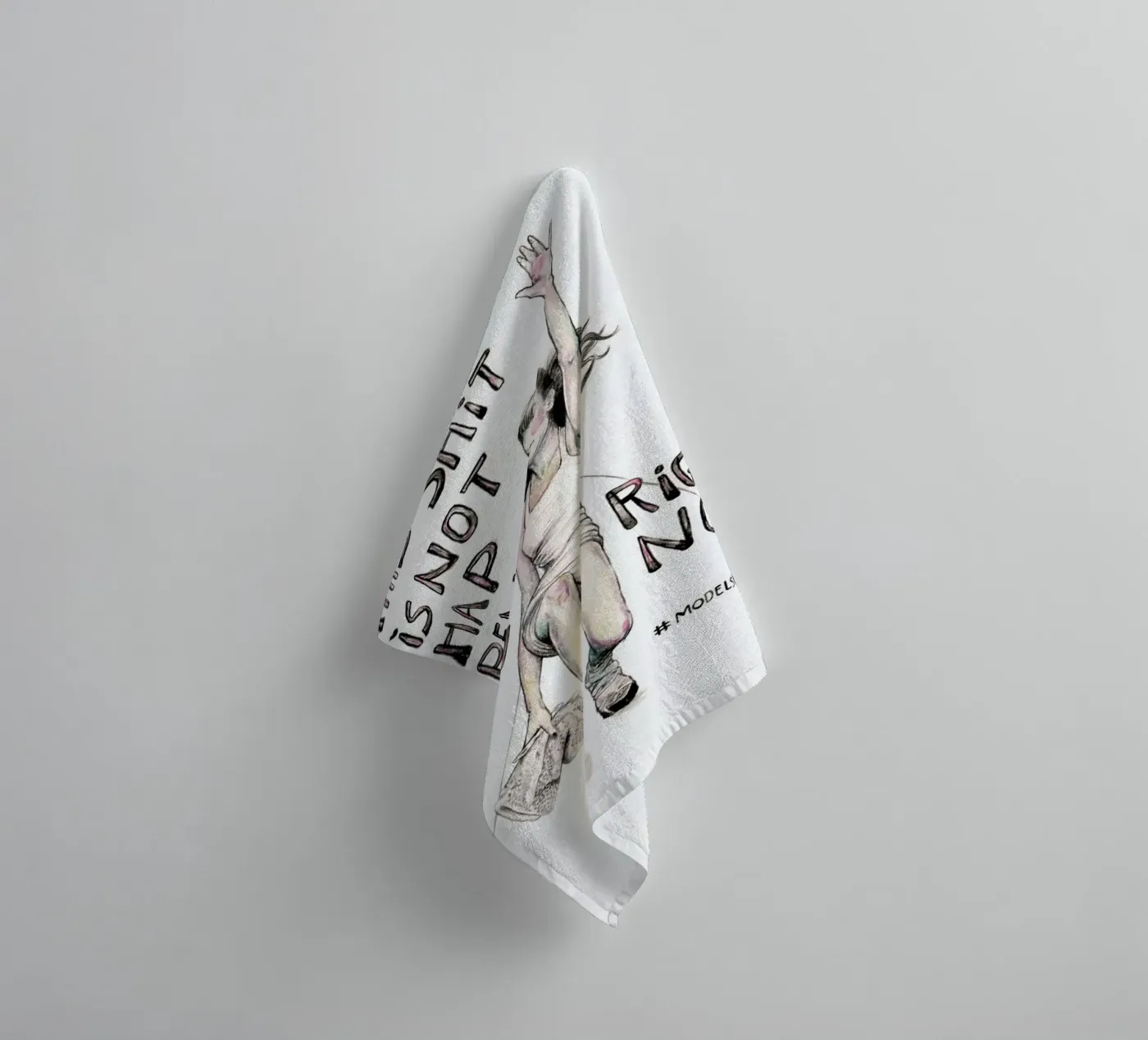 Models Falling 1 badhanddoek van Meegan Barnes