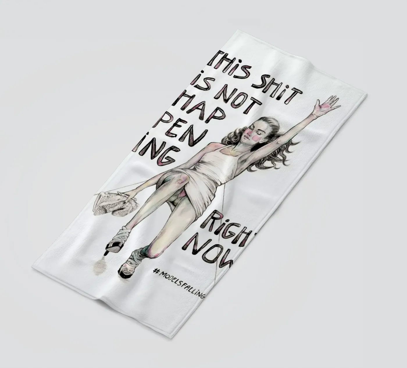 Models Falling 1 strandhanddoek van Meegan Barnes