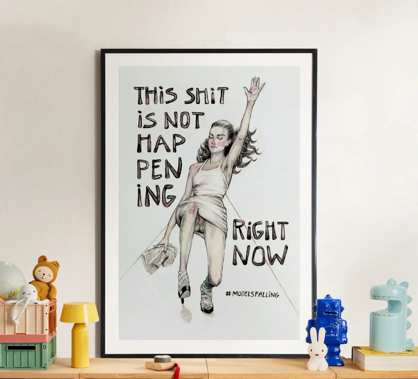 Models Falling 1 poster van Meegan Barnes