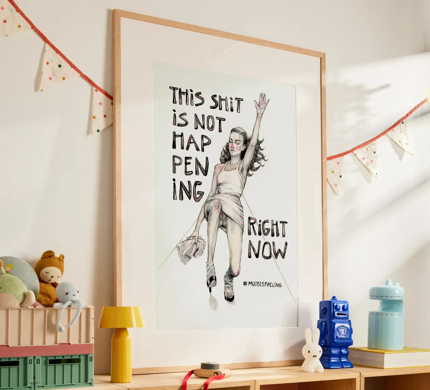 Models Falling 1 poster van Meegan Barnes