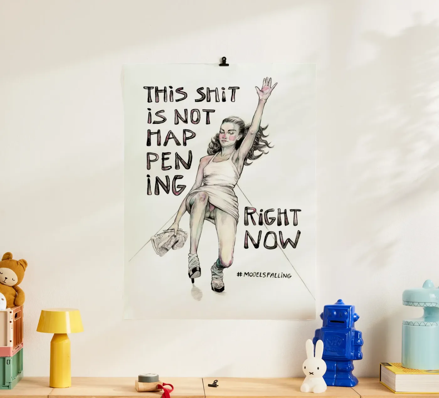 Models Falling 1 poster van Meegan Barnes