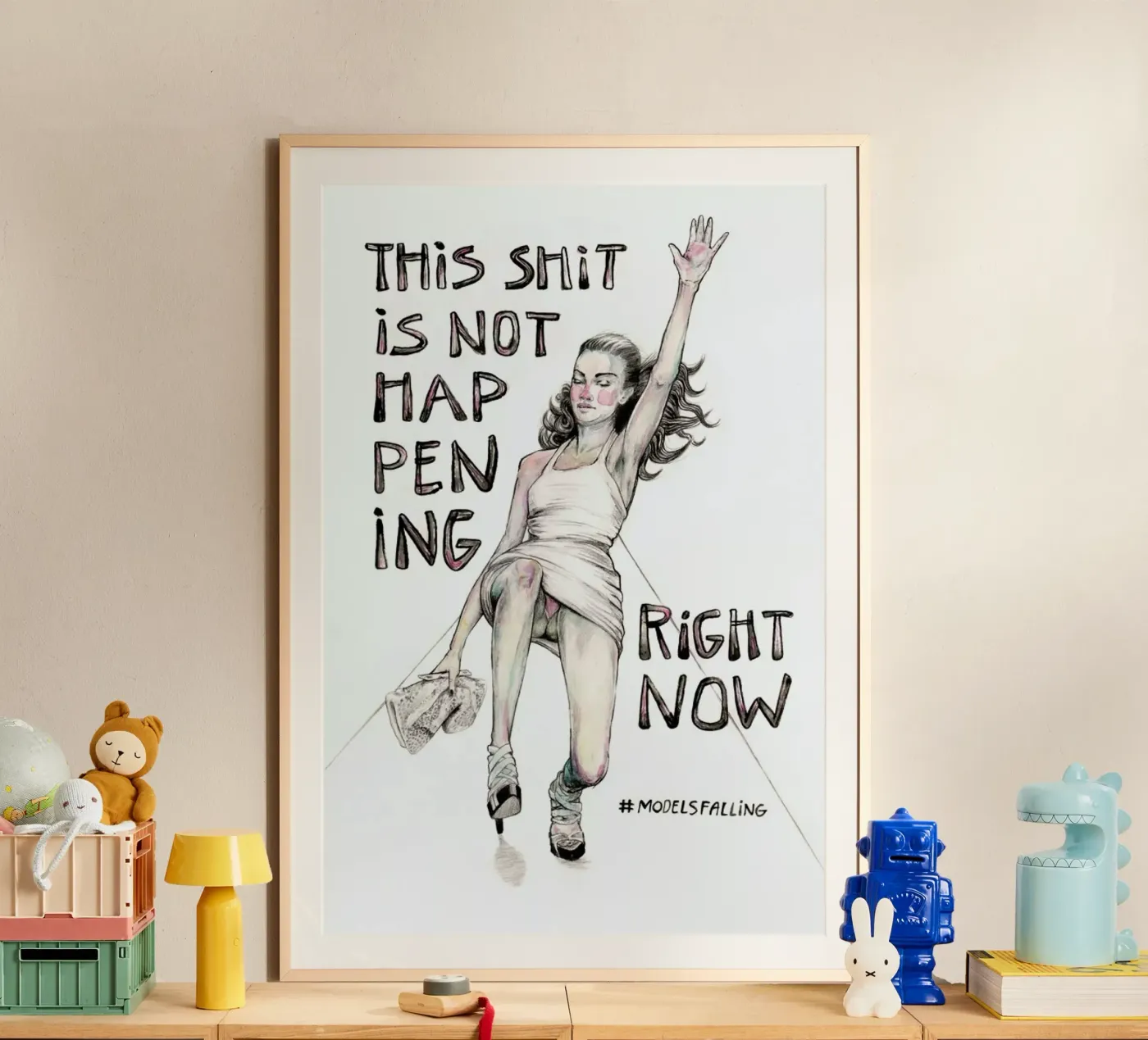 Models Falling 1 poster van Meegan Barnes