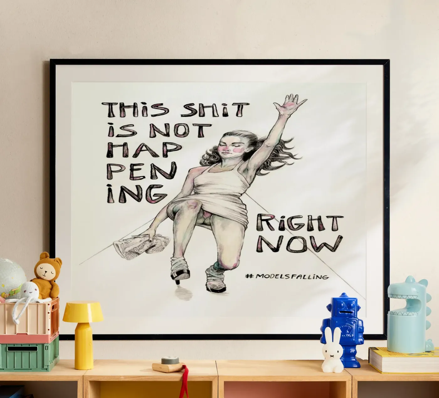 Models Falling 1 poster van Meegan Barnes