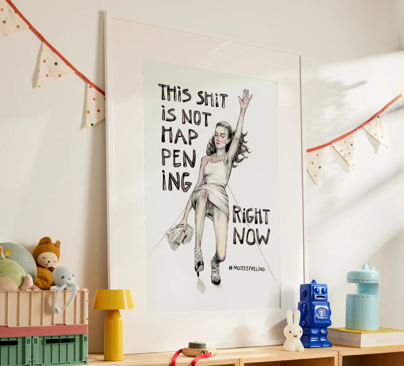 Models Falling 1 poster van Meegan Barnes