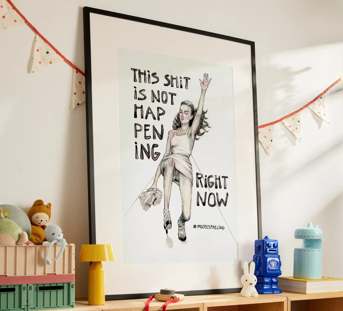 Models Falling 1 poster van Meegan Barnes