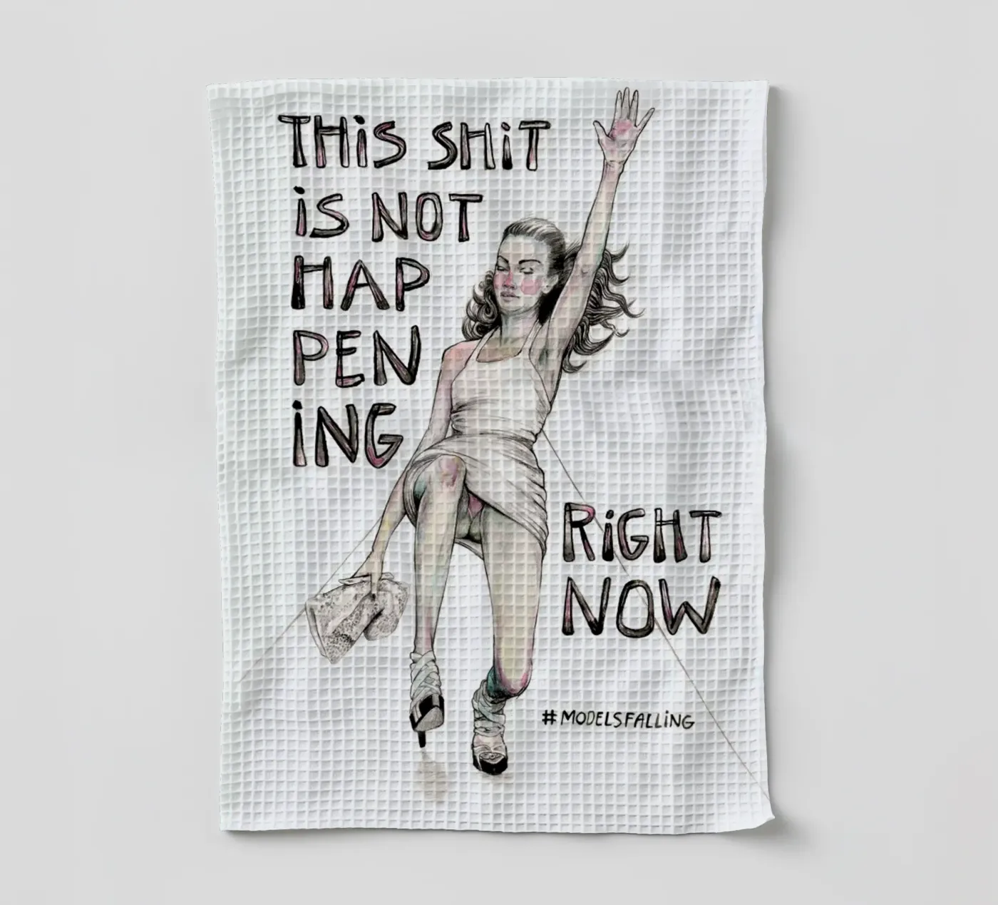 Models Falling 1 theedoek van Meegan Barnes