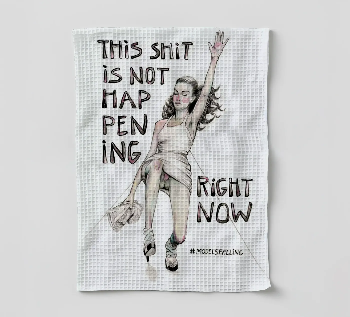 Models Falling 1 Geschirrtuch von Meegan Barnes