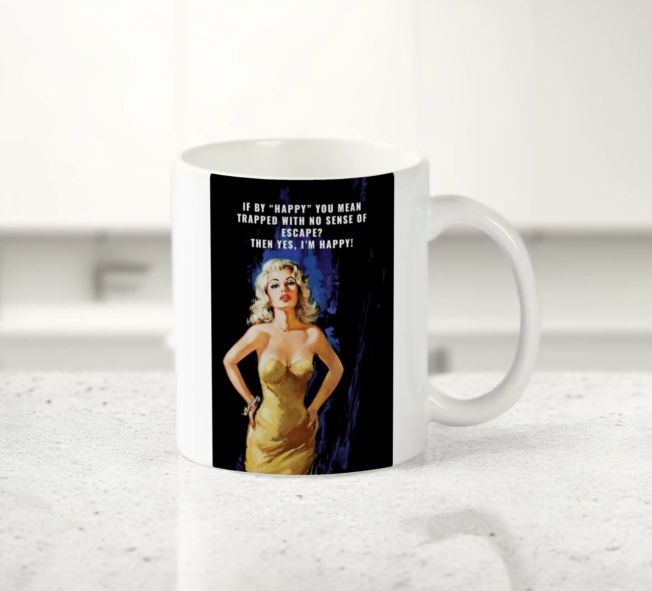 If By "Happy" You Mean tazza in ceramica da Gallery Print and Art Limited