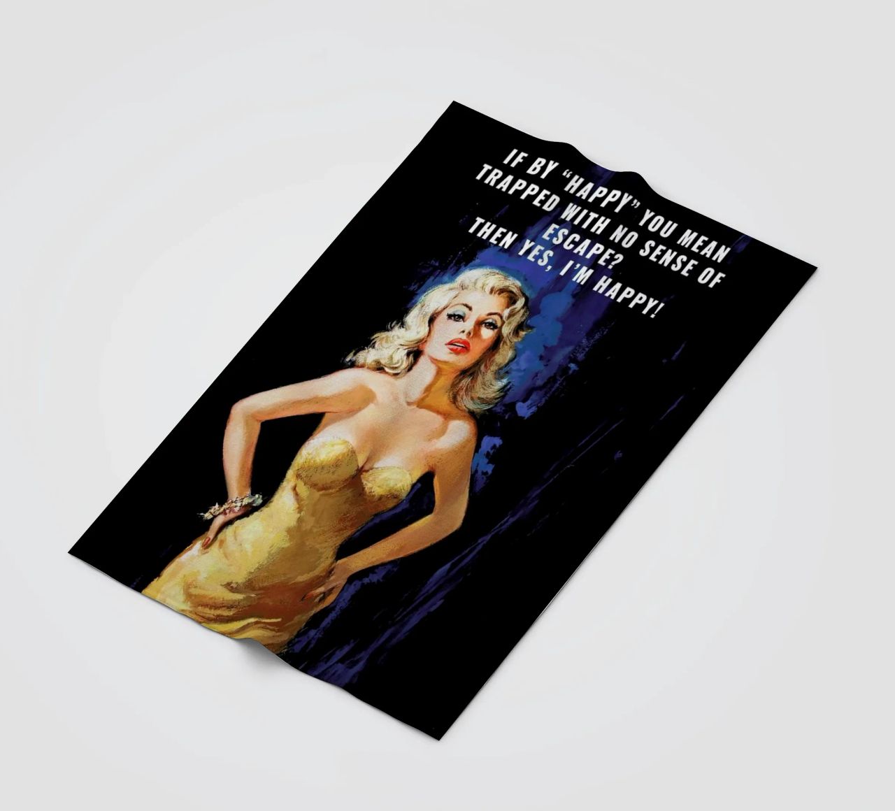 If By "Happy" You Mean coperta in pile da Gallery Print and Art Limited