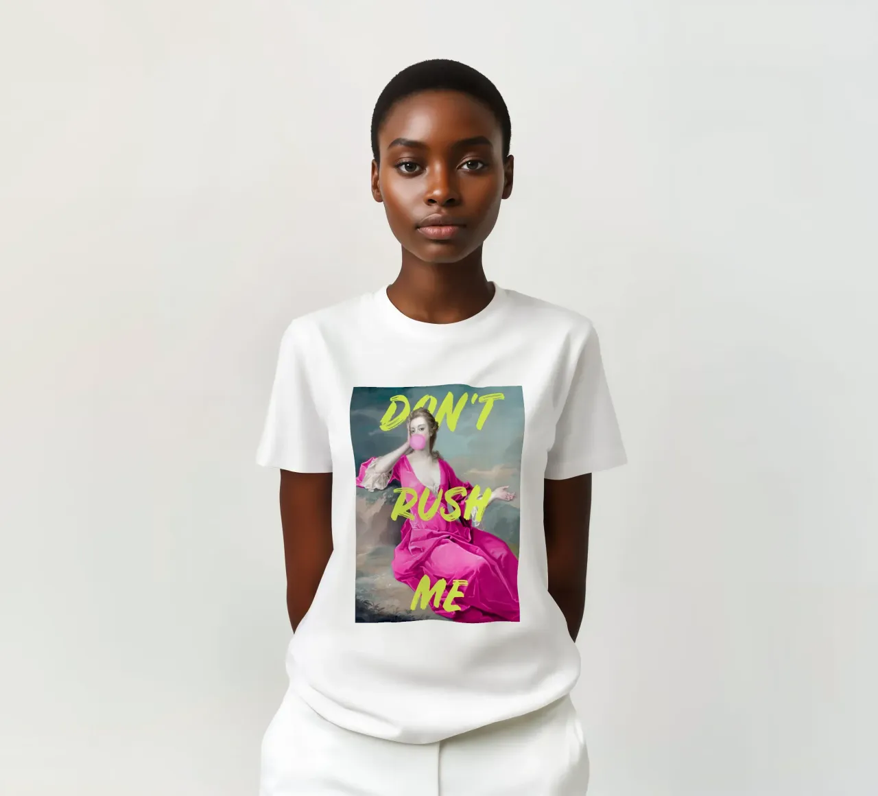 Don't Rush Me Neon Yellow t-shirt by GraceDigitalArtCo